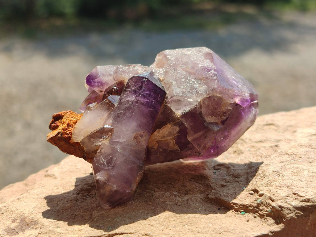 Natural Window Amethyst Crystals x 6 From Chiredzi, Zimbabwe - Toprock Gemstones and Minerals 