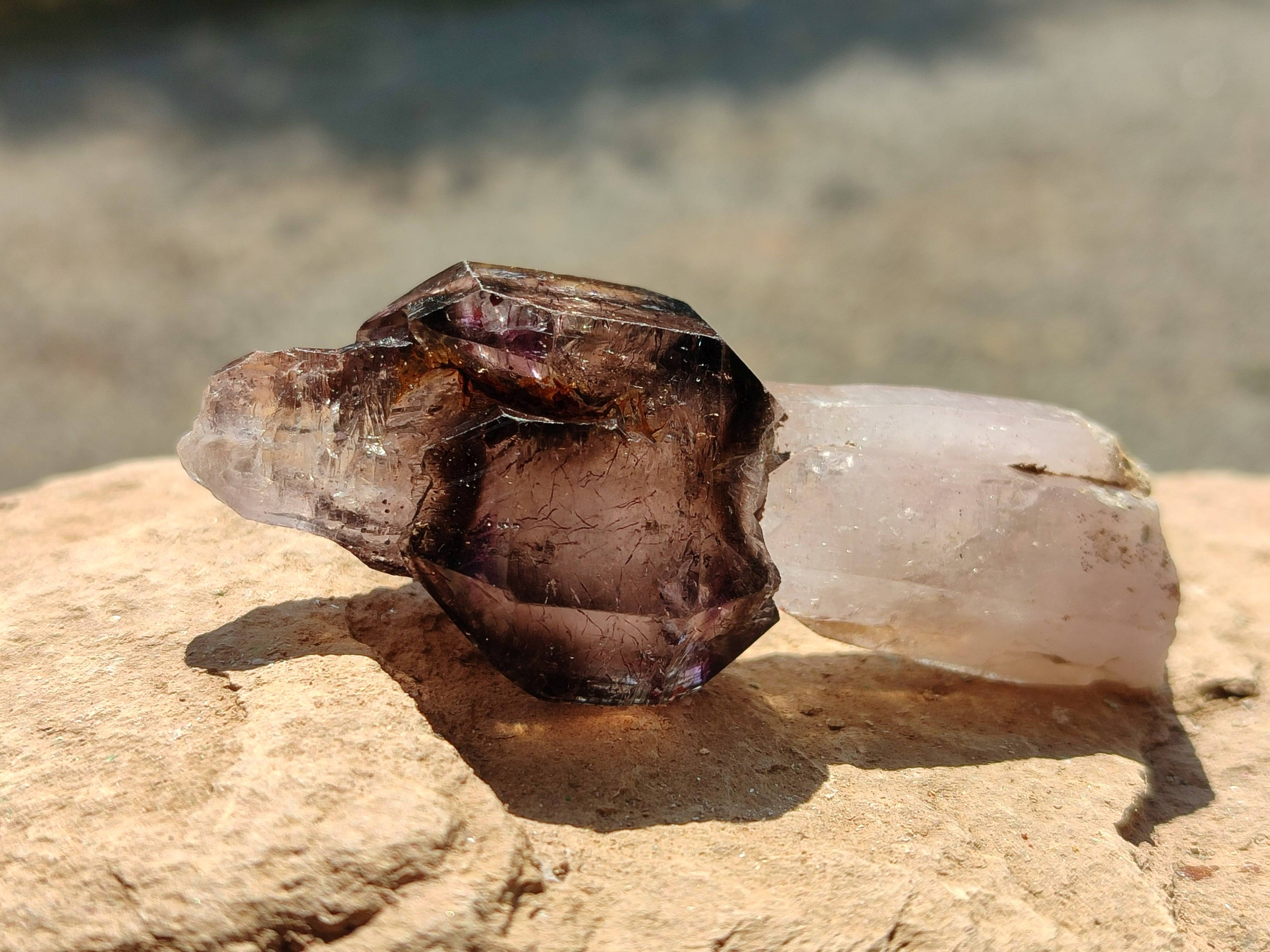 Natural Window Amethyst Crystals x 6 From Chiredzi, Zimbabwe - Toprock Gemstones and Minerals 