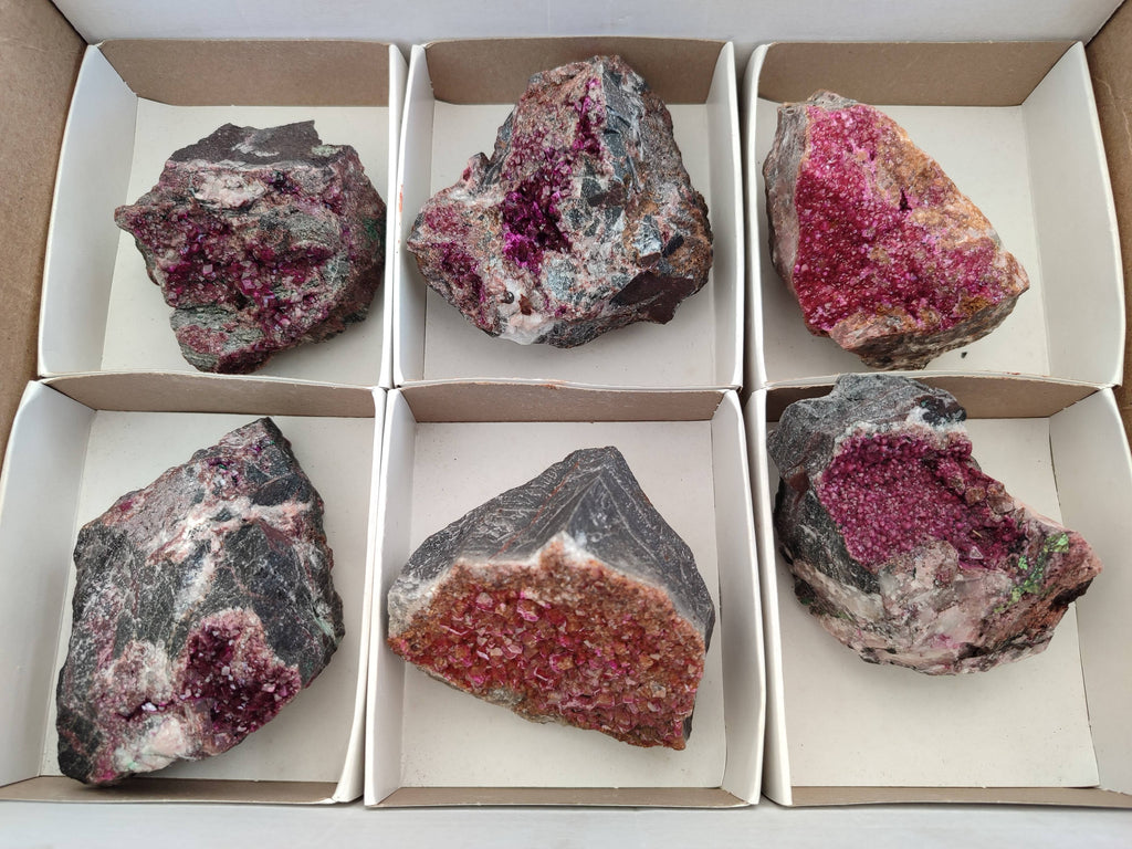 Natural Salrose Cobaltion Dolomite Specimens x 6 From Kakanda, Congo - Toprock Gemstones and Minerals 