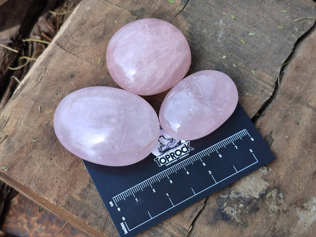 Polished Rose Quartz Palm Stones x 20 From Madagascar - Toprock Gemstones and Minerals 