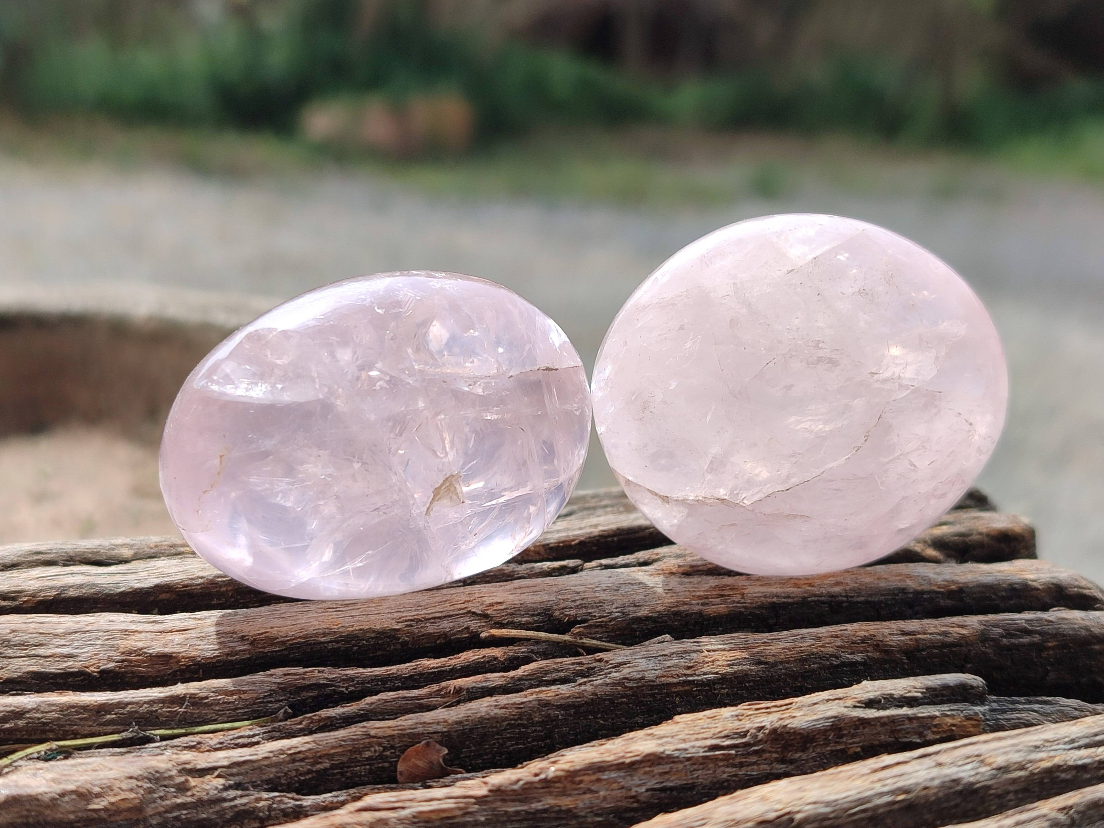 Polished Rose Quartz Palm Stones x 20 From Madagascar - Toprock Gemstones and Minerals 