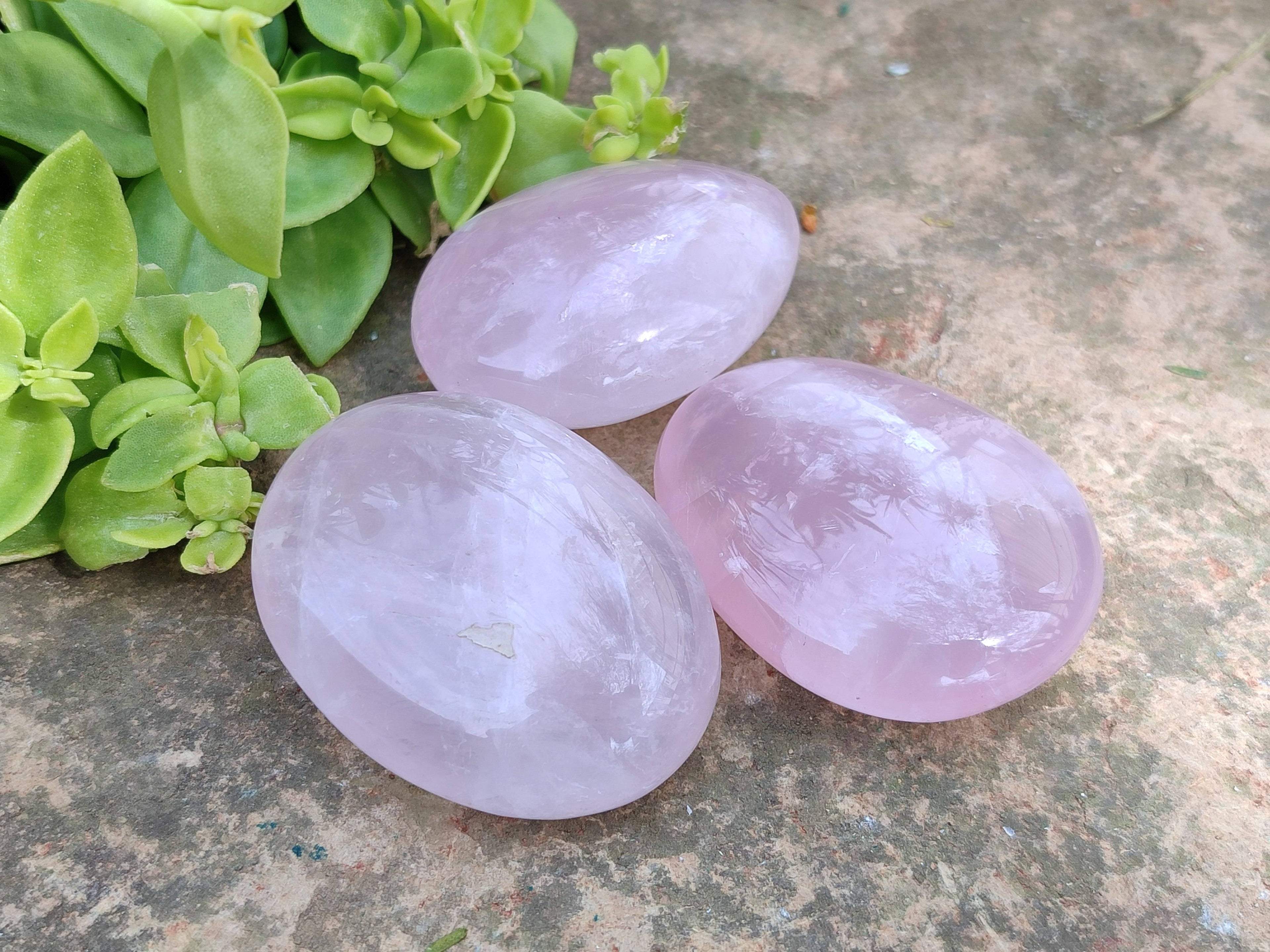 Polished Rose Quartz Palm Stones x 20 From Madagascar - Toprock Gemstones and Minerals 