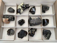 Natural Schorl Black Tourmaline Specimens x 12 From Erongo, Namibia - Toprock Gemstones and Minerals 