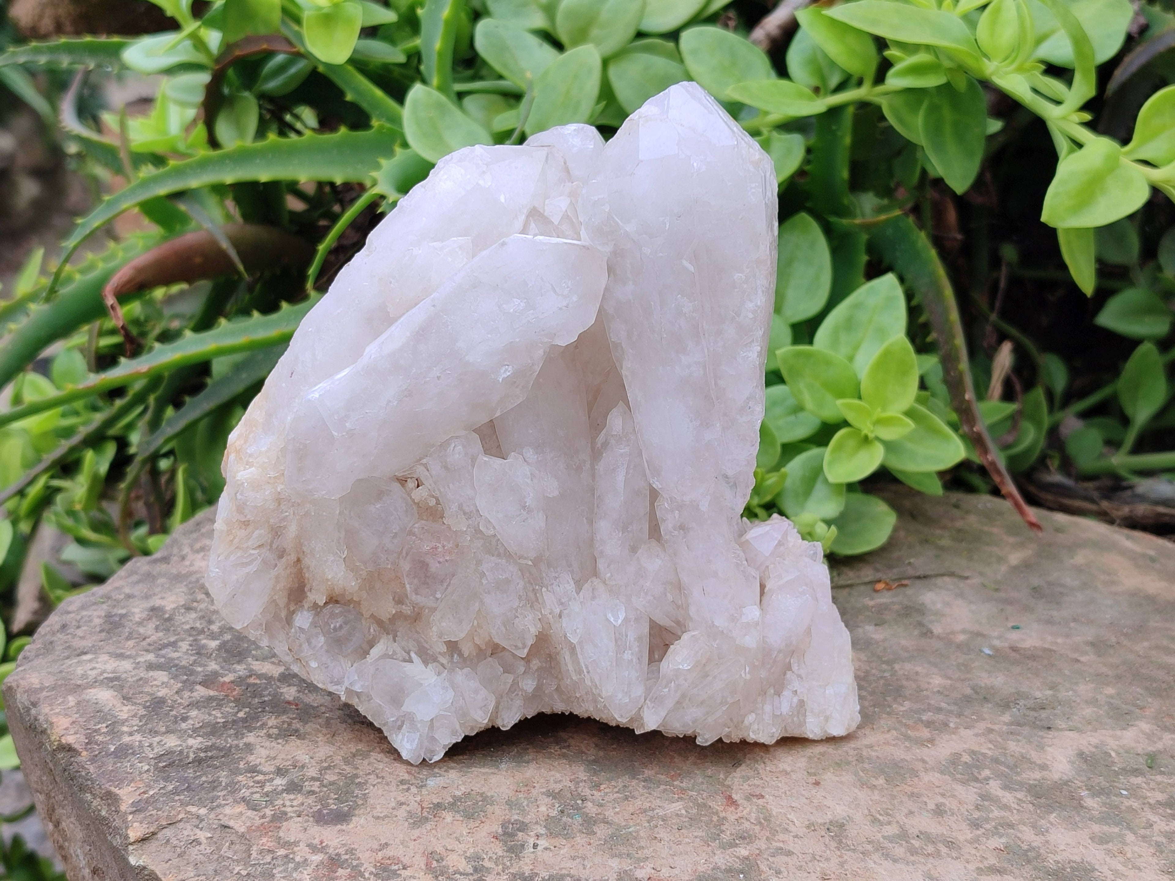 Natural Phantom Quartz Clusters x 2 From Madagascar - Toprock Gemstones and Minerals 
