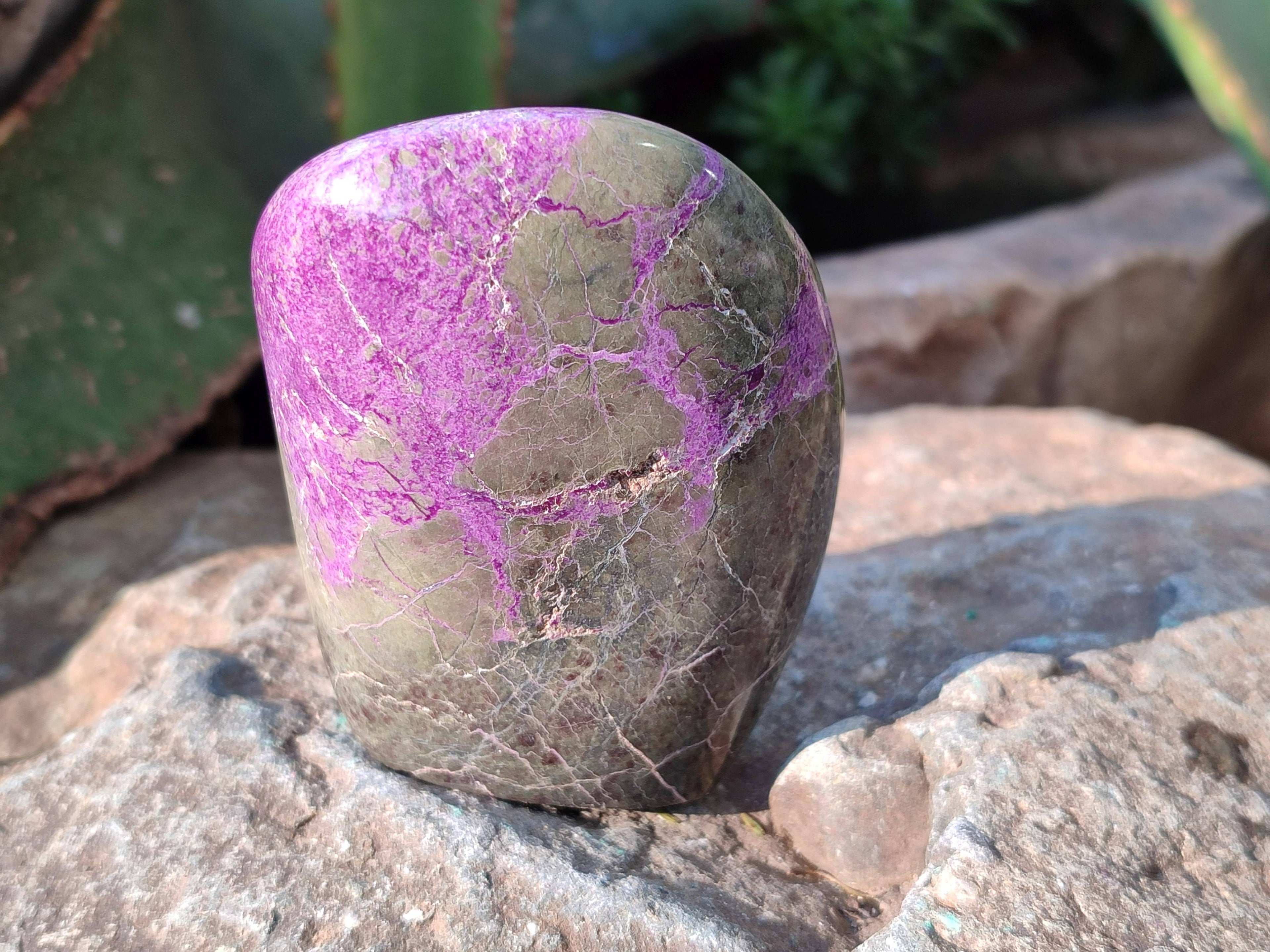 Polished Stichtite Standing Free Forms x 6 From Barberton, South Africa - Toprock Gemstones and Minerals 