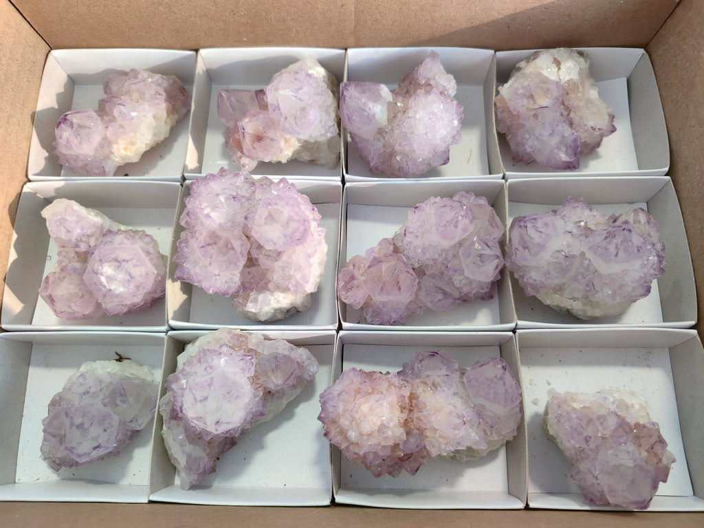 Natural Sunburst Amethyst Spirit Quartz Clusters x 12 From Boekenhouthoek, South Africa - Toprock Gemstones and Minerals 