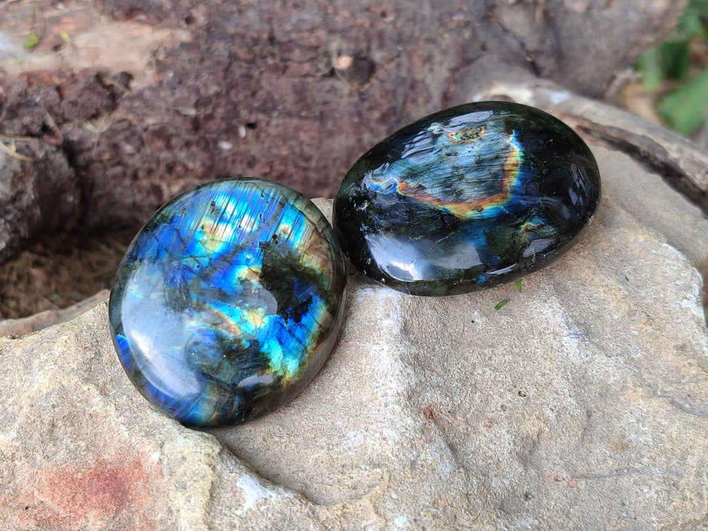 Polished Labradorite Galets x 12 From Tulear, Madagascar - Toprock Gemstones and Minerals 