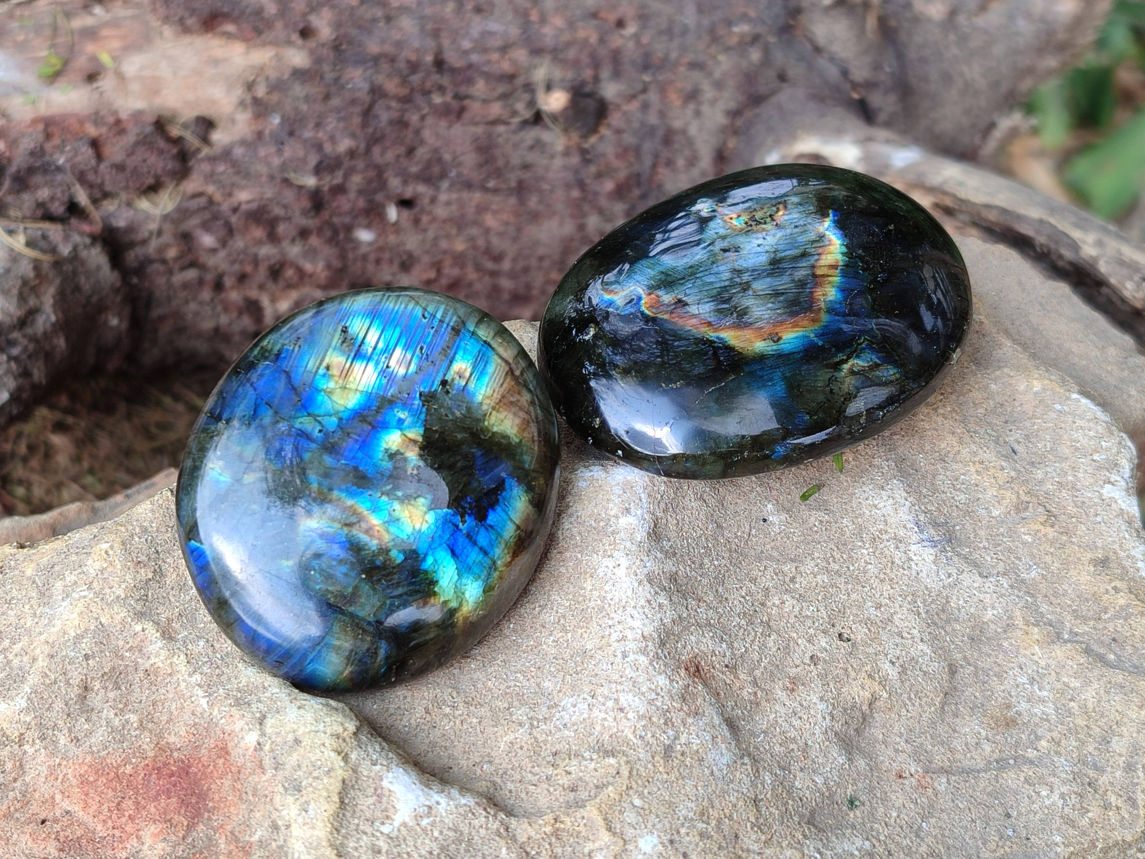 Polished Labradorite Galets x 12 From Tulear, Madagascar - Toprock Gemstones and Minerals 