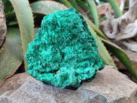 Natural Silky Malachite Specimens x 2 From Kasompe, Congo - Toprock Gemstones and Minerals 
