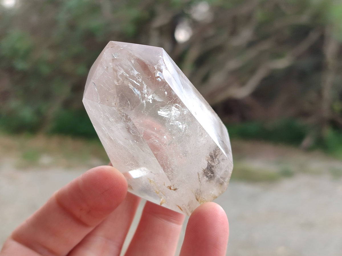 Polished Smokey Window Quartz Points x 6 From Madagascar - Toprock Gemstones and Minerals 