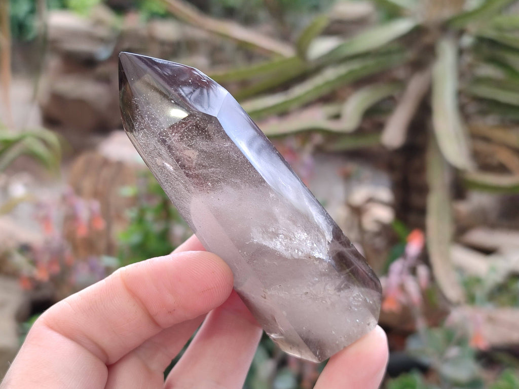 Polished Smokey Window Quartz Points x 6 From Madagascar - Toprock Gemstones and Minerals 