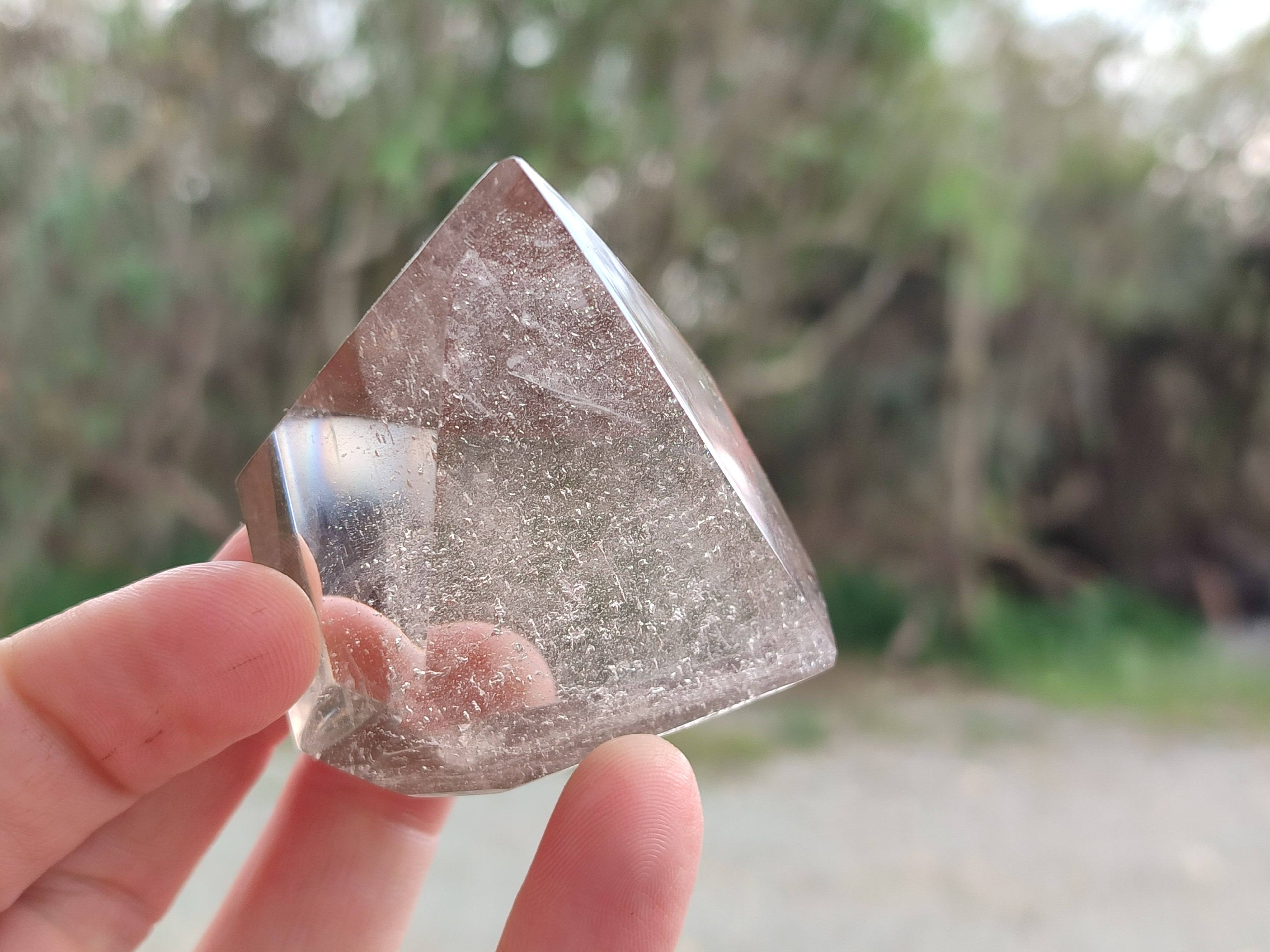 Polished Smokey Window Quartz Points x 6 From Madagascar - Toprock Gemstones and Minerals 