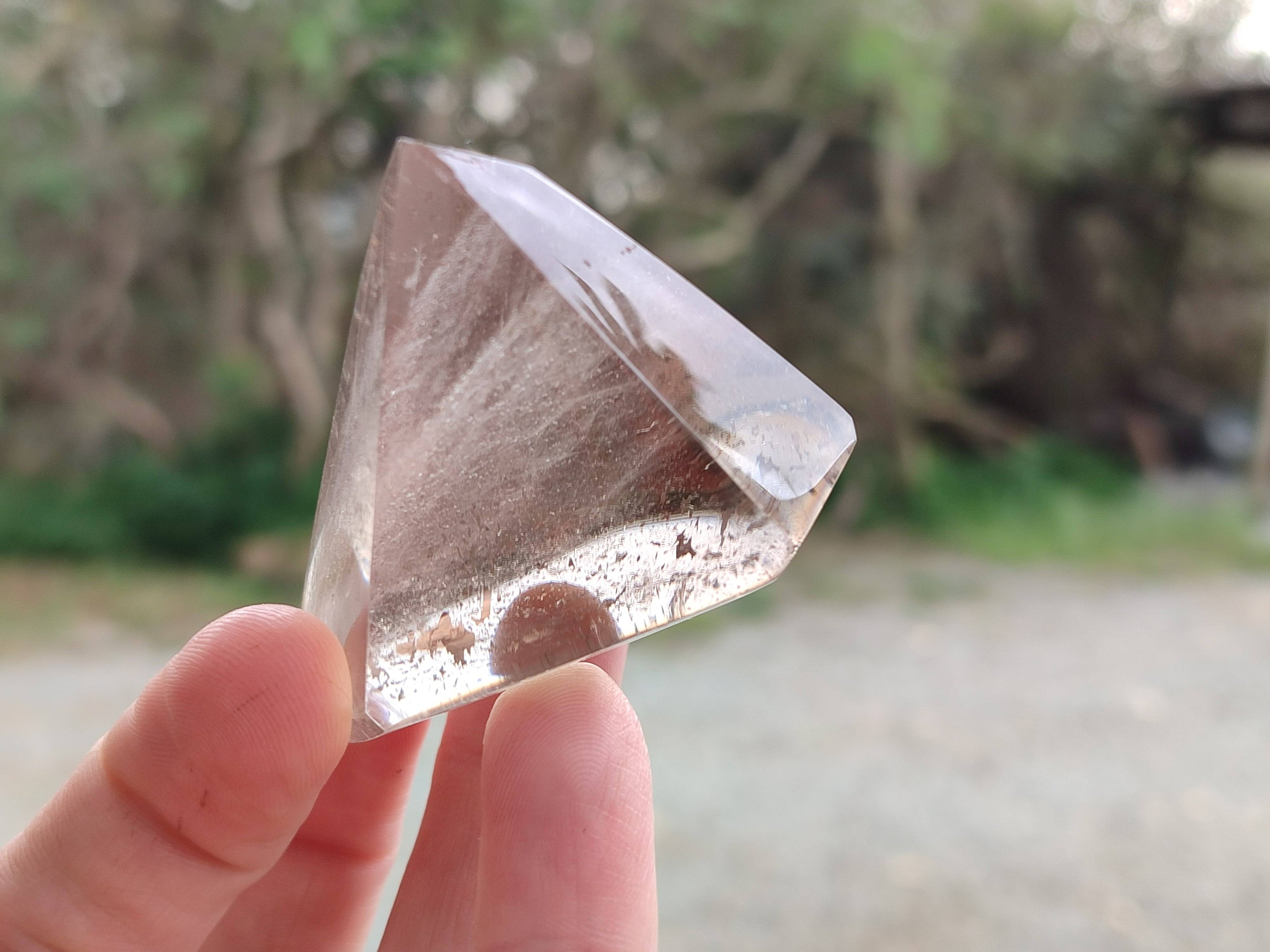 Polished Smokey Window Quartz Points x 6 From Madagascar - Toprock Gemstones and Minerals 