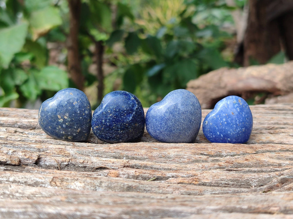 Polished Lazulite Hearts x 35 From Madagascar - Toprock Gemstones and Minerals 
