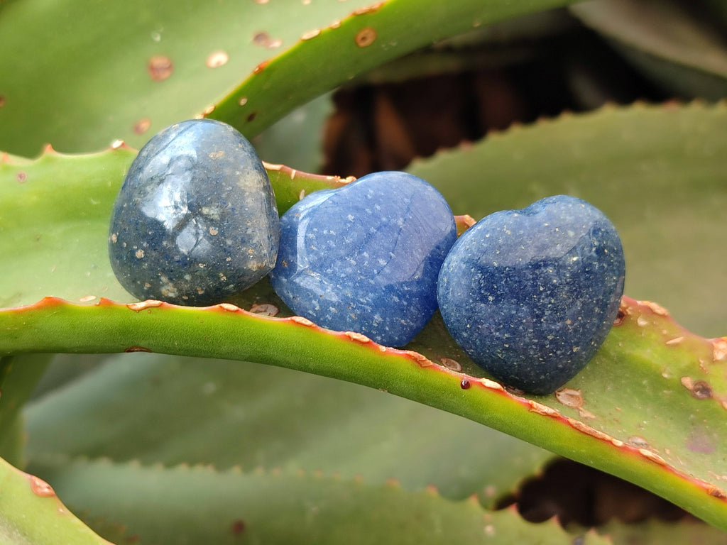 Polished Lazulite Hearts x 35 From Madagascar - Toprock Gemstones and Minerals 