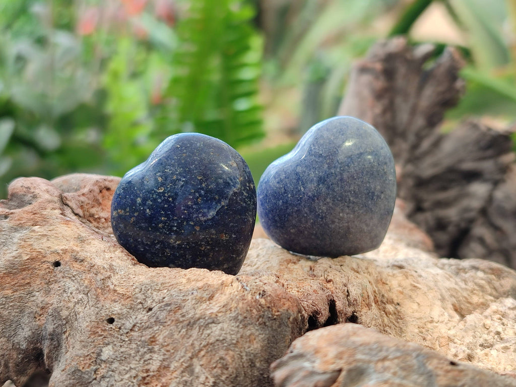 Polished Lazulite Hearts x 35 From Madagascar - Toprock Gemstones and Minerals 