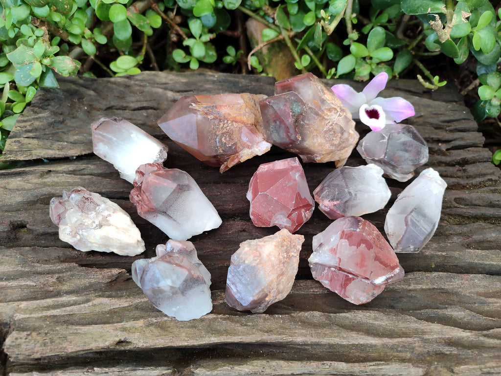 Natural Red Hematoid Quartz Crystals x 12 From Karoi, Zimbabwe - Toprock Gemstones and Minerals 
