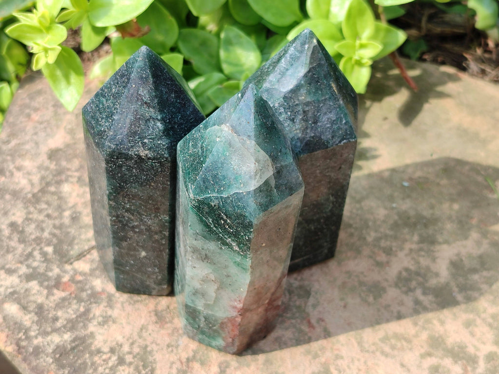 Polished Fuchsite Points x 3 From Madagascar - Toprock Gemstones and Minerals 