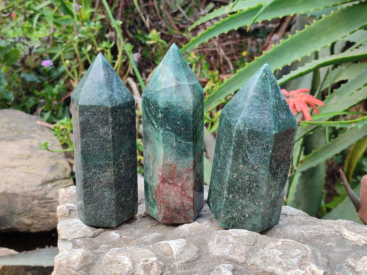 Polished Fuchsite Points x 3 From Madagascar - Toprock Gemstones and Minerals 