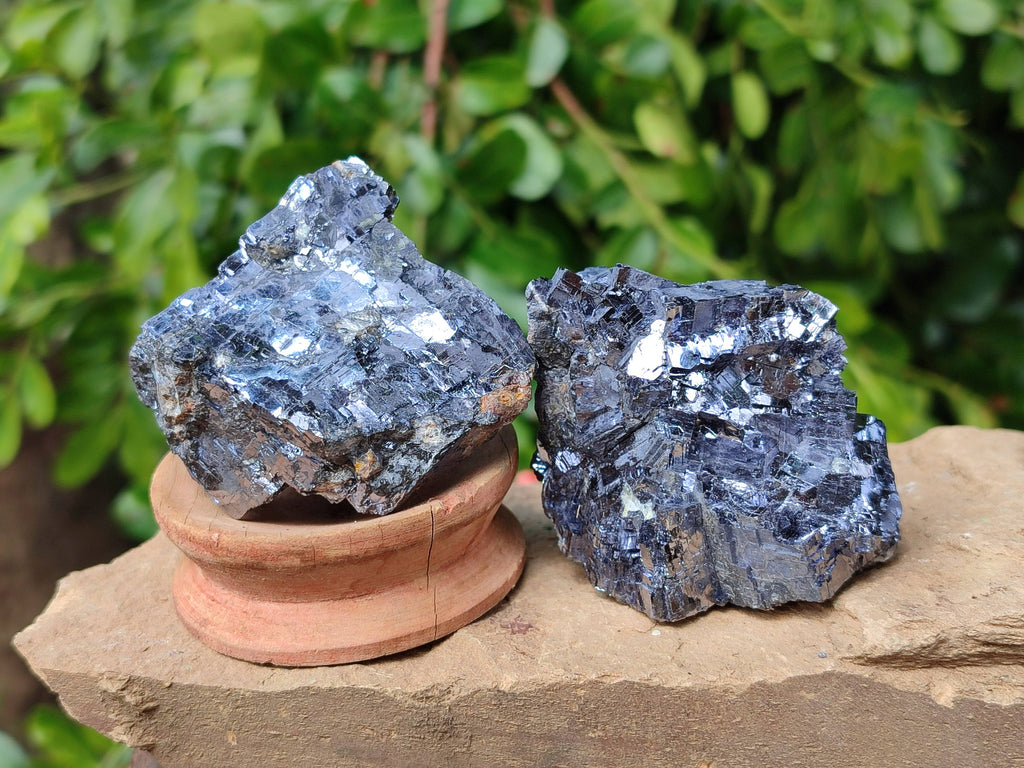 Natural Silver Lead Galena Specimens x 6 From Namibia - Toprock Gemstones and Minerals 