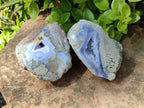 Polished On One Side Polished Blue Lace Agate  x 6 From Nsanje, Malawi - Toprock Gemstones and Minerals 