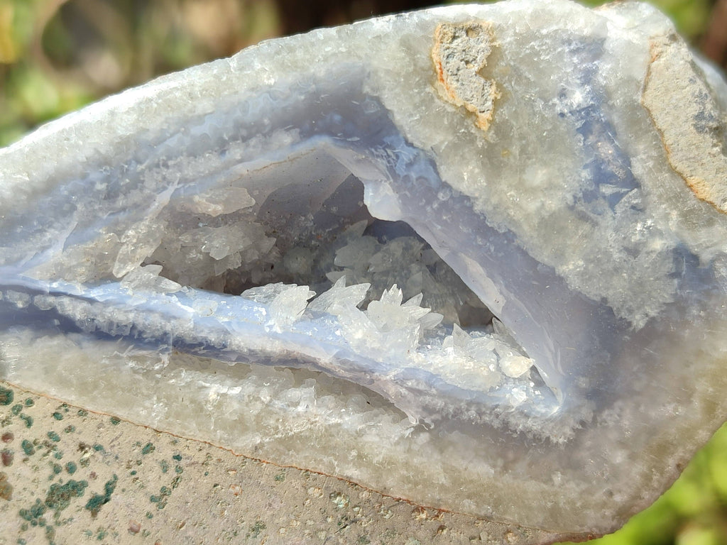 Polished On One Side Polished Blue Lace Agate  x 6 From Nsanje, Malawi - Toprock Gemstones and Minerals 