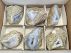 Polished On One Side Polished Blue Lace Agate  x 6 From Nsanje, Malawi - Toprock Gemstones and Minerals 