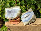 Polished On One Side Polished Blue Lace Agate  x 6 From Nsanje, Malawi - Toprock Gemstones and Minerals 
