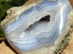 Polished On One Side Polished Blue Lace Agate  x 6 From Nsanje, Malawi - Toprock Gemstones and Minerals 