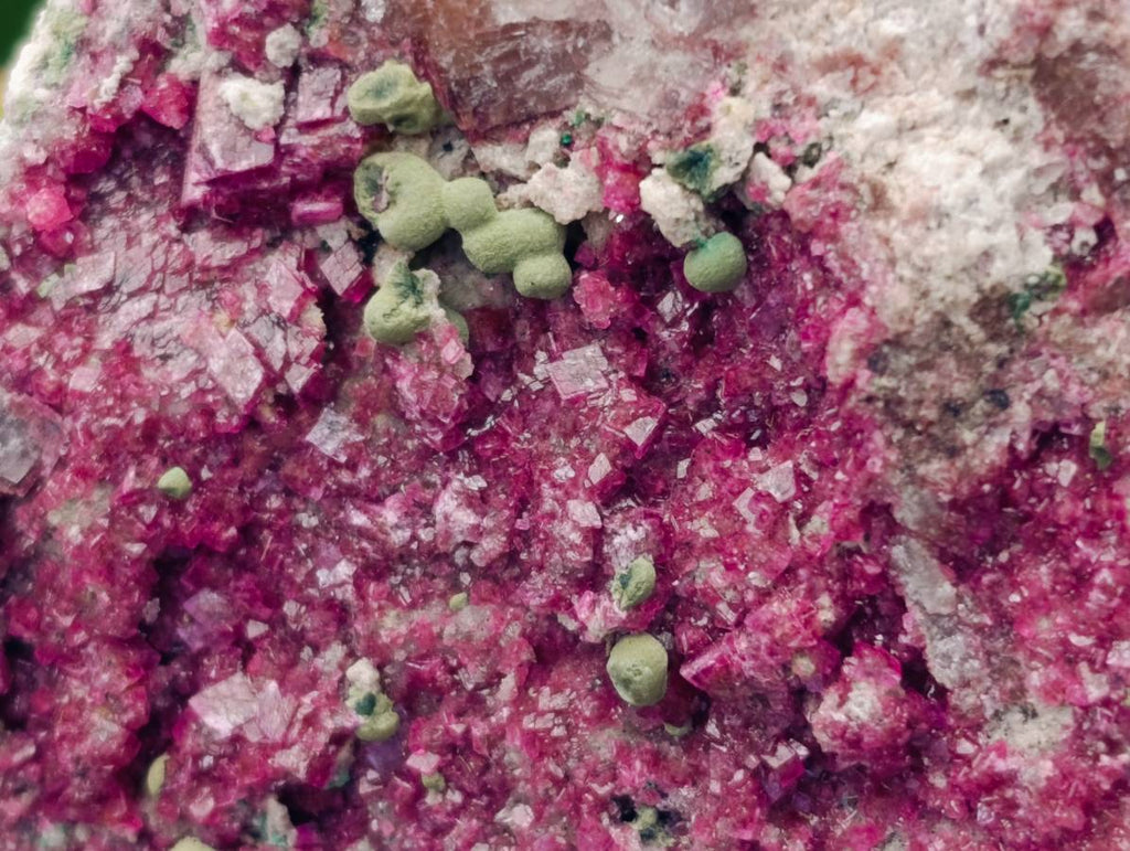 Natural Salrose Cobaltion Dolomite with Malachite Specimens x 6 From Kakanda, Congo - Toprock Gemstones and Minerals 