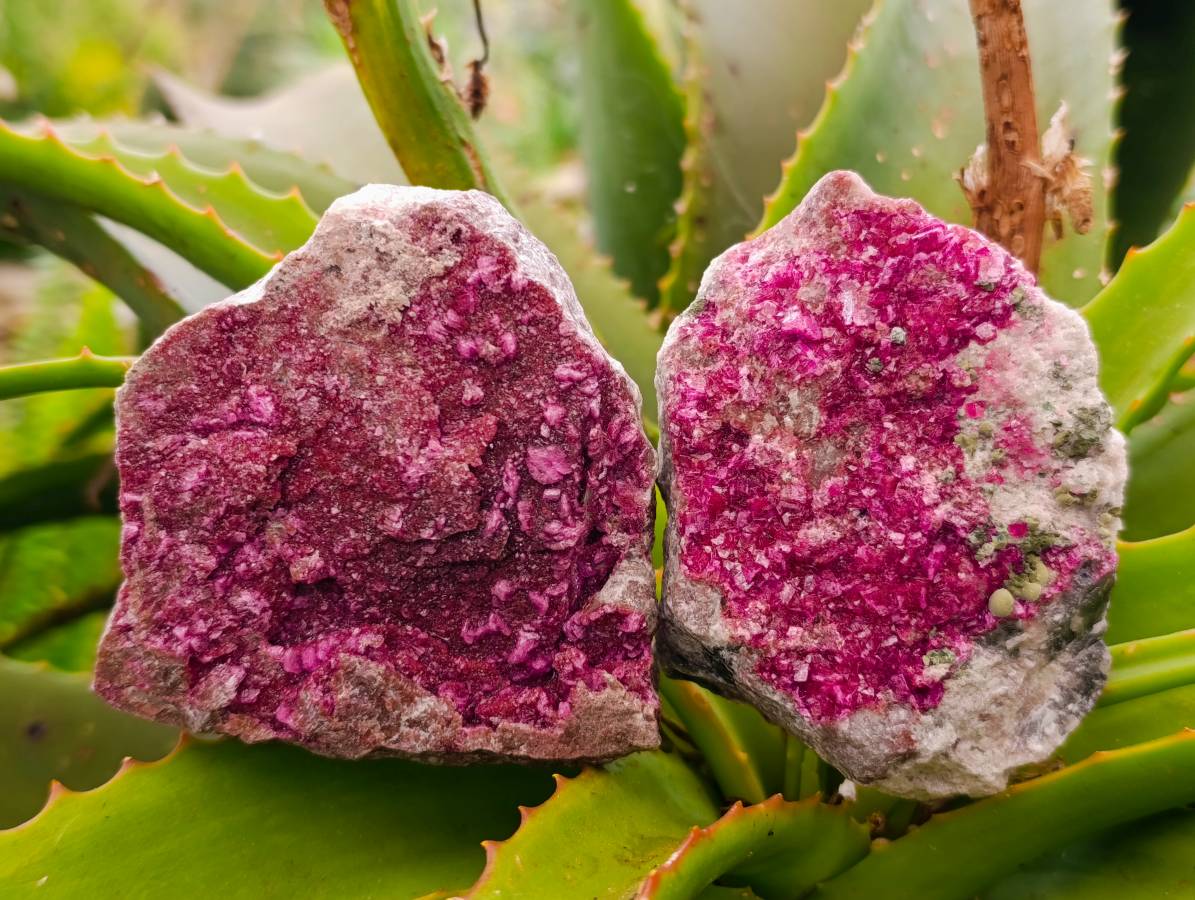 Natural Salrose Cobaltion Dolomite with Malachite Specimens x 6 From Kakanda, Congo - Toprock Gemstones and Minerals 