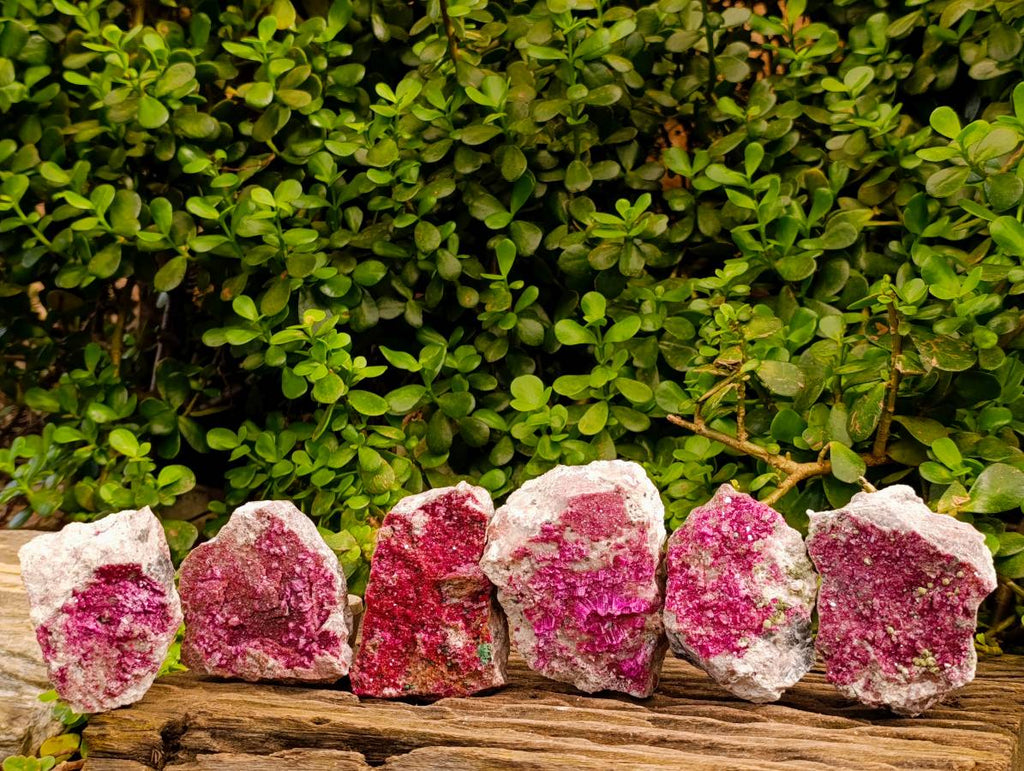 Natural Salrose Cobaltion Dolomite with Malachite Specimens x 6 From Kakanda, Congo - Toprock Gemstones and Minerals 