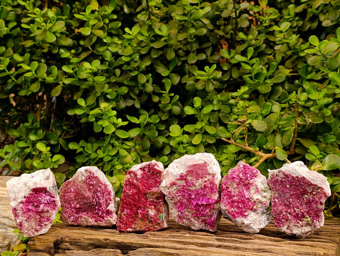 Natural Salrose Cobaltion Dolomite with Malachite Specimens x 6 From Kakanda, Congo - Toprock Gemstones and Minerals 