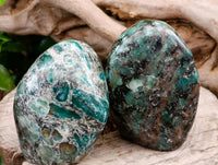 Polished Emerald Mica 'Mutokolite' Standing Free Forms x 3 From Mutoko, Zimbabwe - Toprock Gemstones and Minerals 