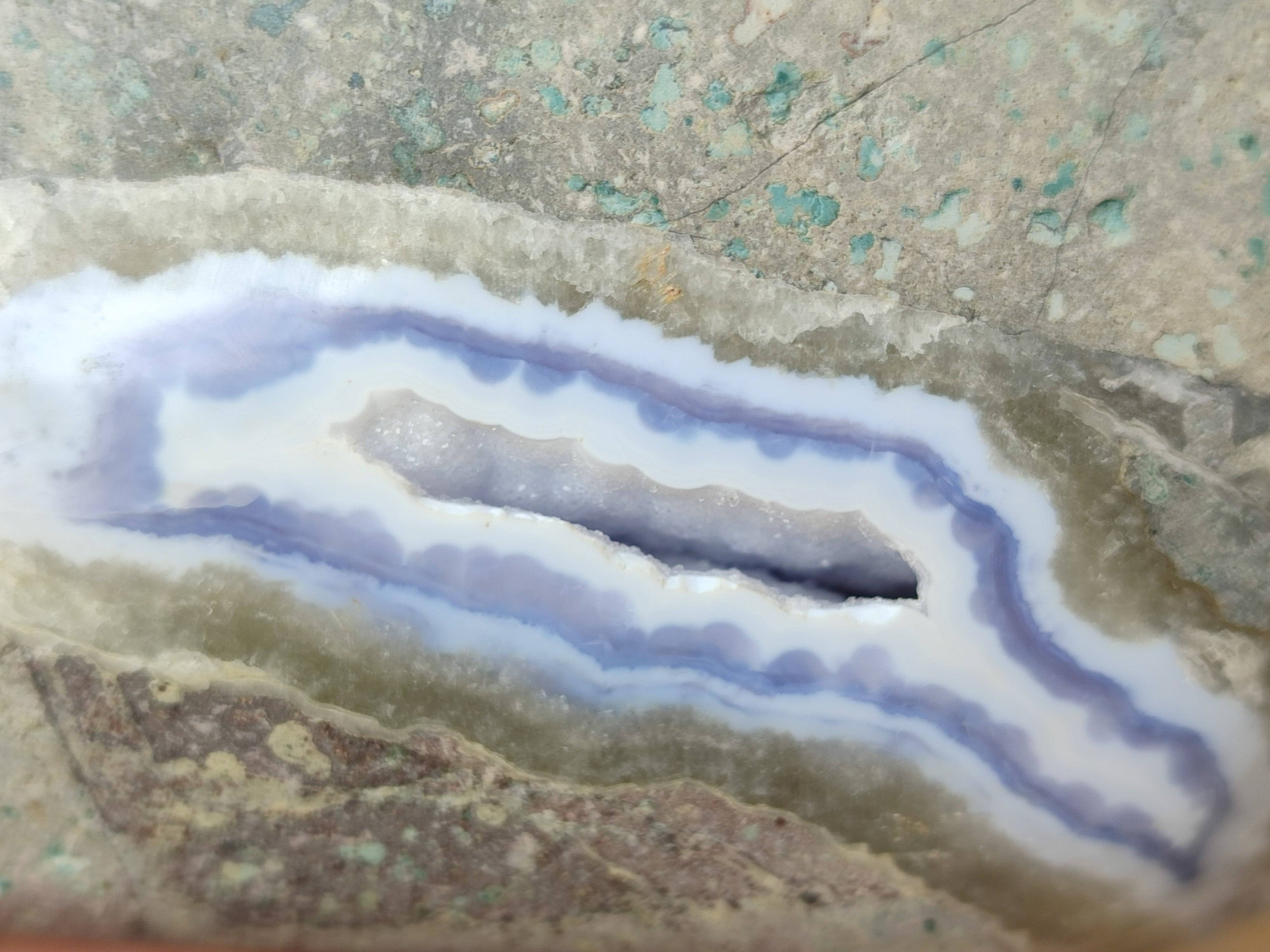 Polished Blue Lace Agate Standing Free Form x 1 From Nsanje, Malawi - Toprock Gemstones and Minerals 