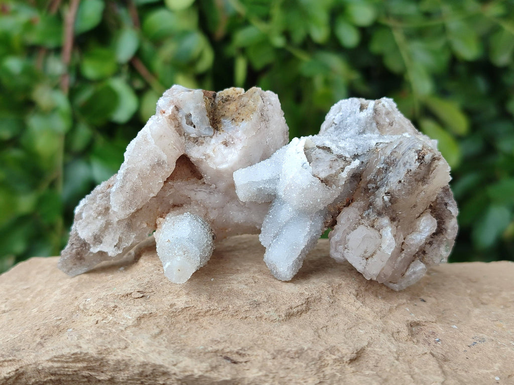 Natural Drusy Quartz Coated Calcite Pseudomorph Specimens x 12 From Alberts Mountain, Lesotho - Toprock Gemstones and Minerals 