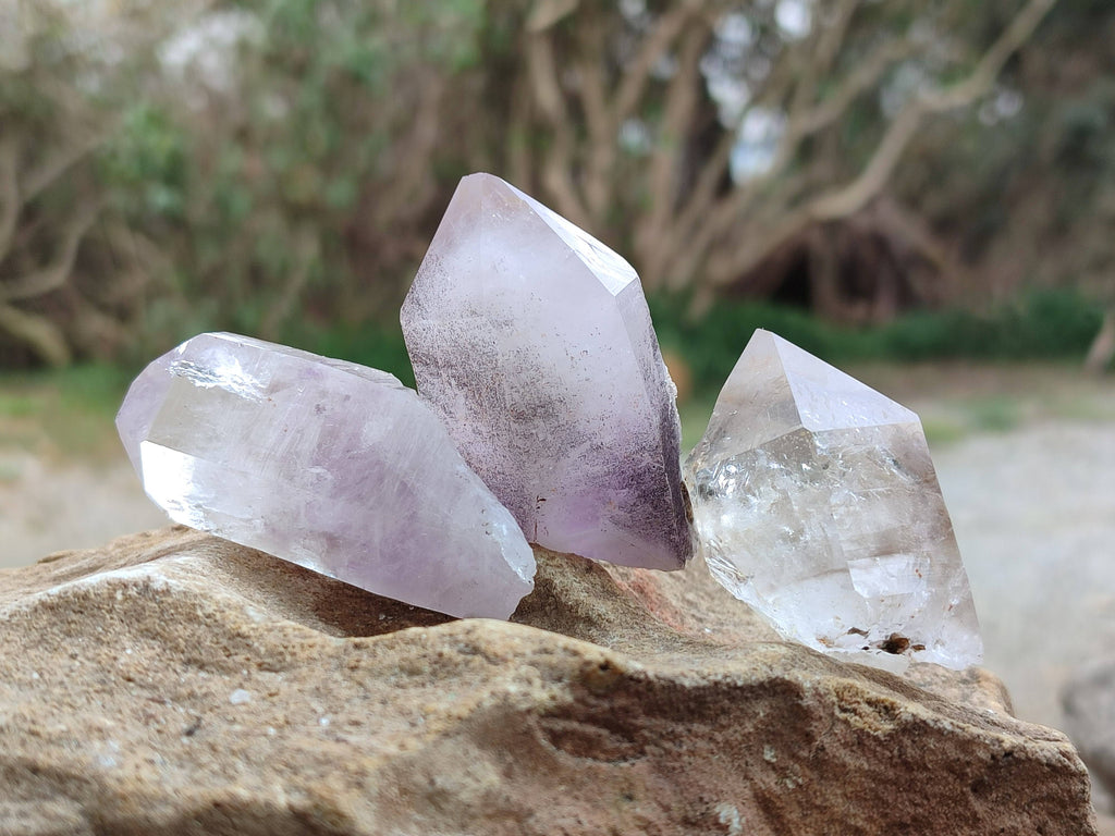 Natural Brandberg Quartz Matrix Crystals x 12 From Brandberg, Namibia - Toprock Gemstones and Minerals 