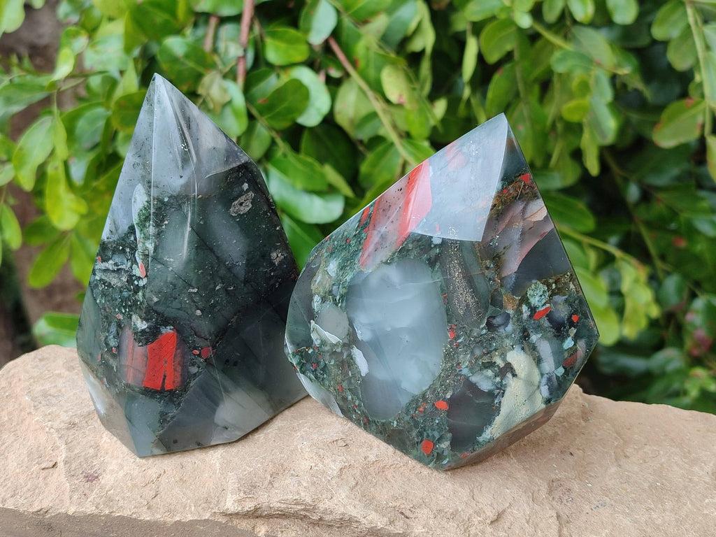Polished Bloodstone Points x 3 From Swaziland - Toprock Gemstones and Minerals 