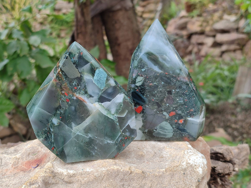 Polished Bloodstone Points x 3 From Swaziland - Toprock Gemstones and Minerals 