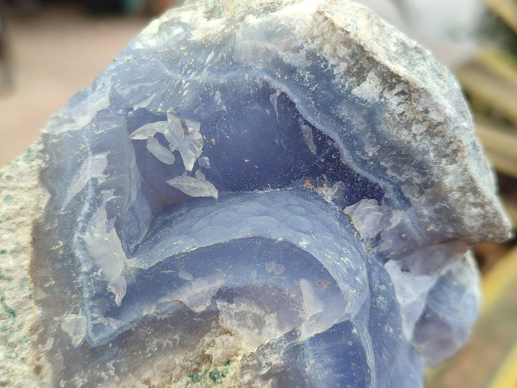 Natural Blue Lace Agate Geode Specimens x 9 From Nsanje, Malawi - Toprock Gemstones and Minerals 