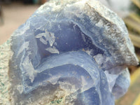 Natural Blue Lace Agate Geode Specimens x 9 From Nsanje, Malawi