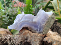 Natural Blue Lace Agate Geode Specimens x 9 From Nsanje, Malawi