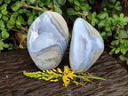 Polished Blue Lace Agate Standing Free Forms x 2 From Nsanje, Malawi - Toprock Gemstones and Minerals 