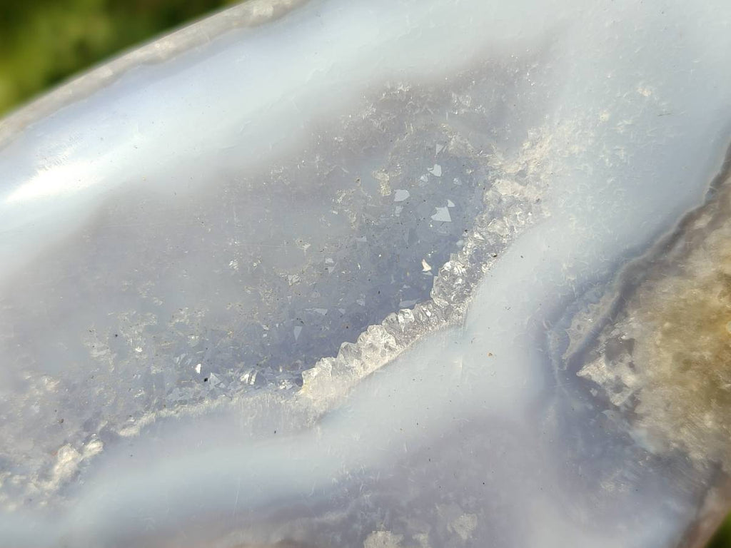 Polished Blue Lace Agate Standing Free Forms x 2 From Nsanje, Malawi - Toprock Gemstones and Minerals 