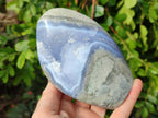 Polished Blue Lace Agate Standing Free Forms x 2 From Nsanje, Malawi - Toprock Gemstones and Minerals 