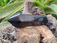 Polished Black Basalt Double Terminated x 3 From Madagascar