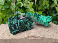Natural Silky Malachite Specimens x 6 From Kasompe, Congo