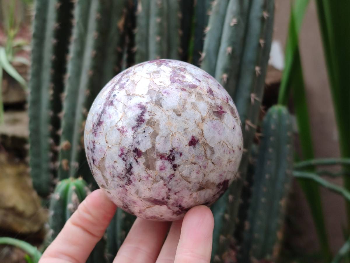 Polished Rubellite Pink Tourmaline Spheres x 2 From Ambatondrazaka, Madagascar - Toprock Gemstones and Minerals 