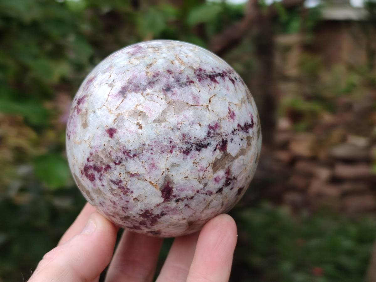 Polished Rubellite Pink Tourmaline Spheres x 2 From Ambatondrazaka, Madagascar - Toprock Gemstones and Minerals 