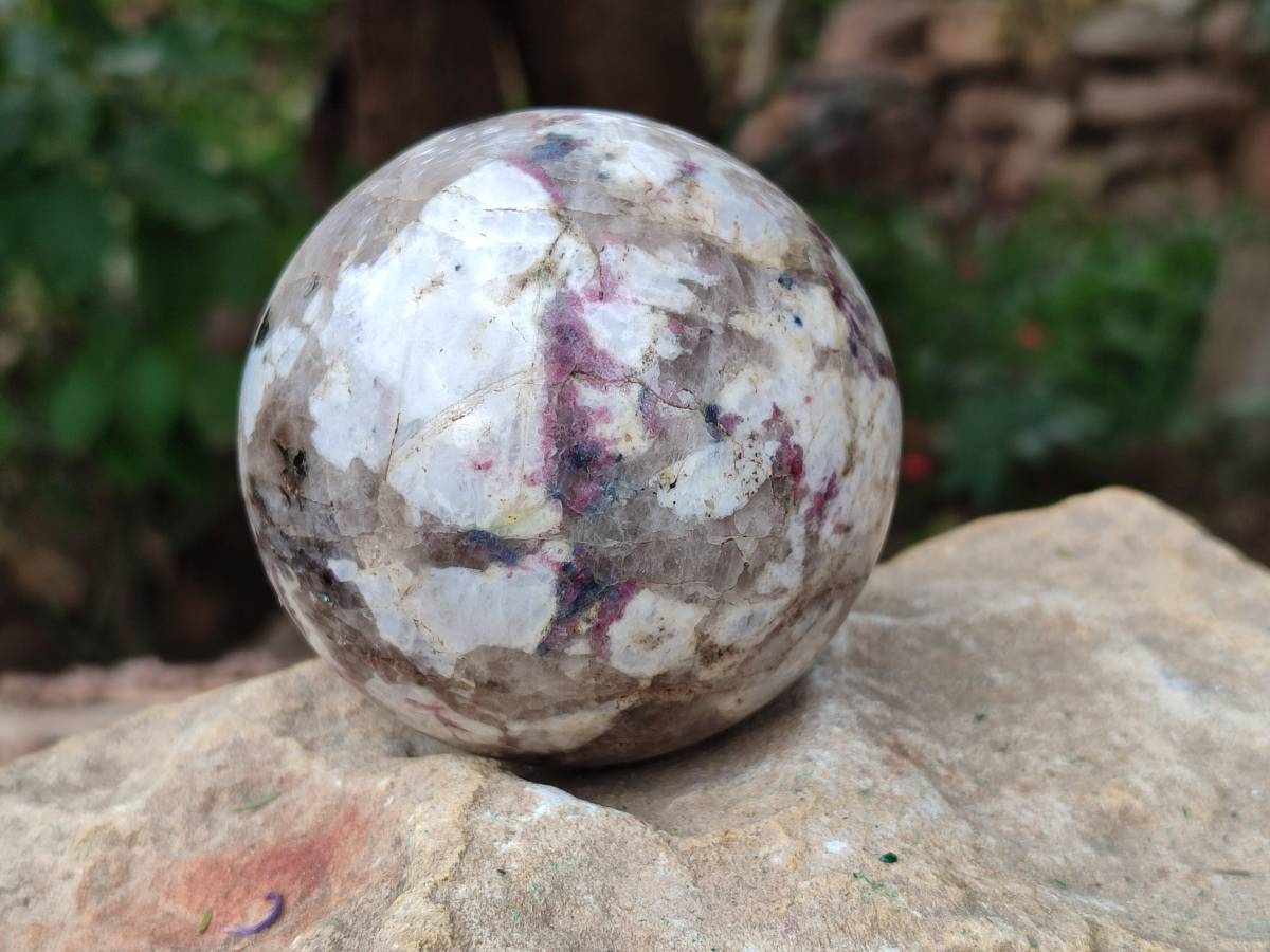 Polished Rubellite Pink Tourmaline Spheres x 2 From Ambatondrazaka, Madagascar - Toprock Gemstones and Minerals 